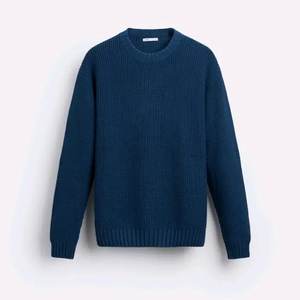 M) 자라 ZARA 블루 니트 스웨터 면 코튼 5755 420 스트럭처