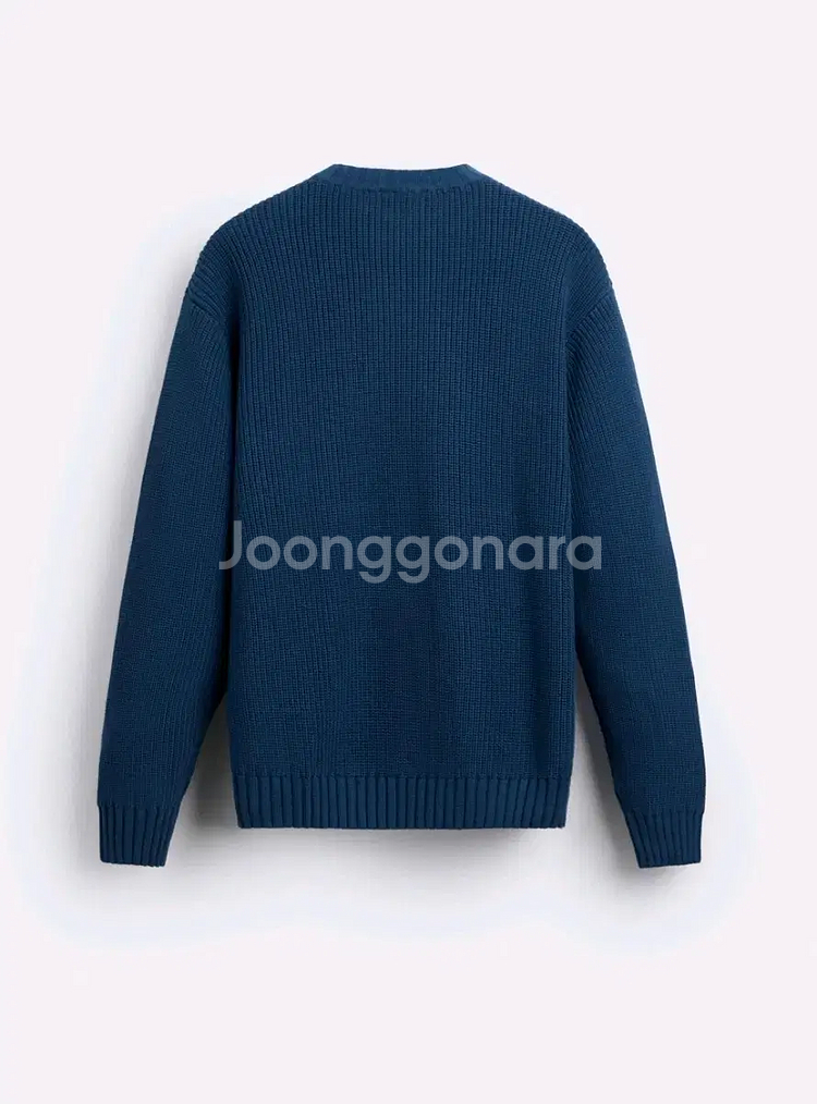 M) 자라 ZARA 블루 니트 스웨터 면 코튼 5755 420 스트럭처--1