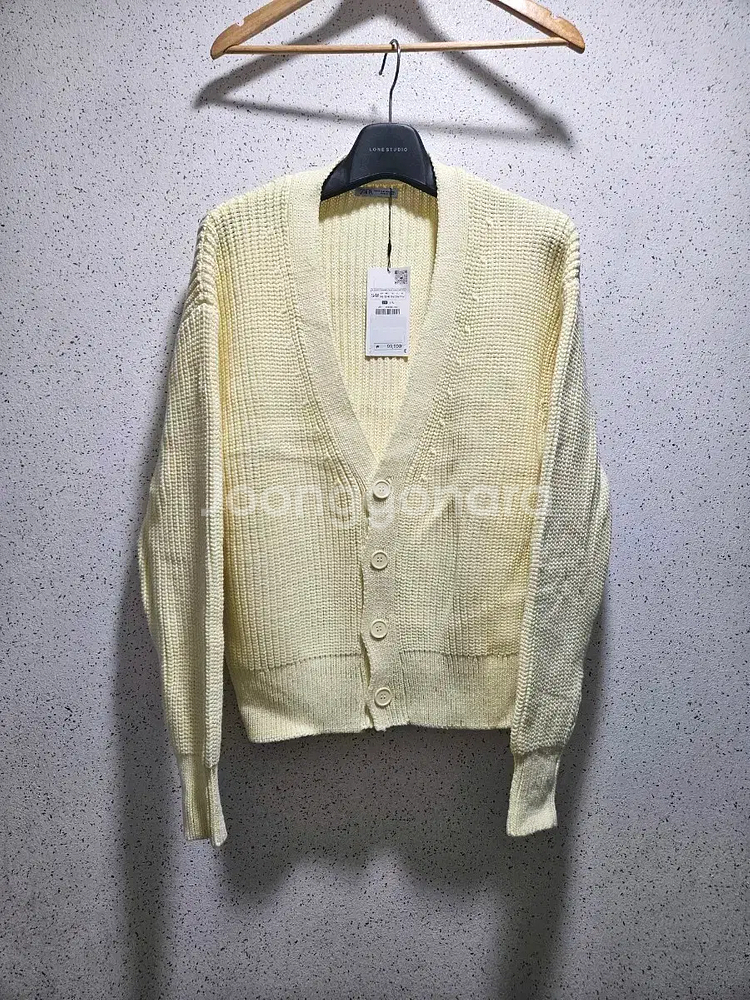 S-M)자라 옐로우 니트 가디건 오버사이즈 면혼방 9598 441--4