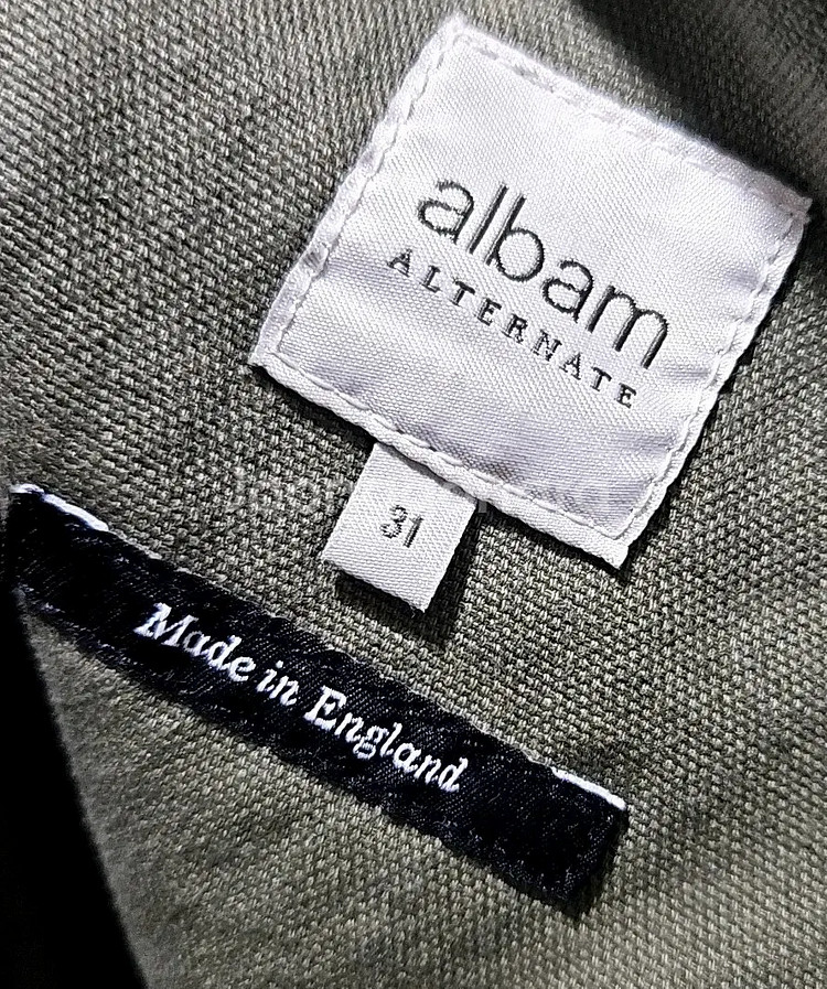 31)30 알밤 albam 카키 캔버스 카고 면바지 밀리터리 퍼티그 팬츠--4