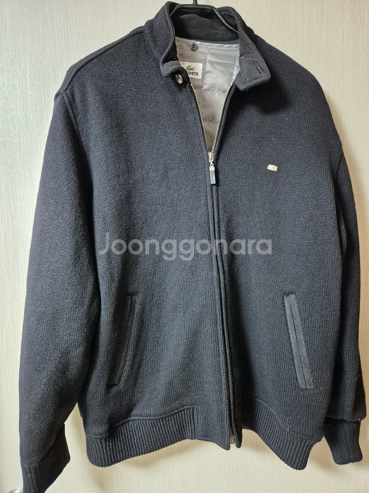 라코스테 누빔 니트 블루종 울니트 집업 점퍼 100--0