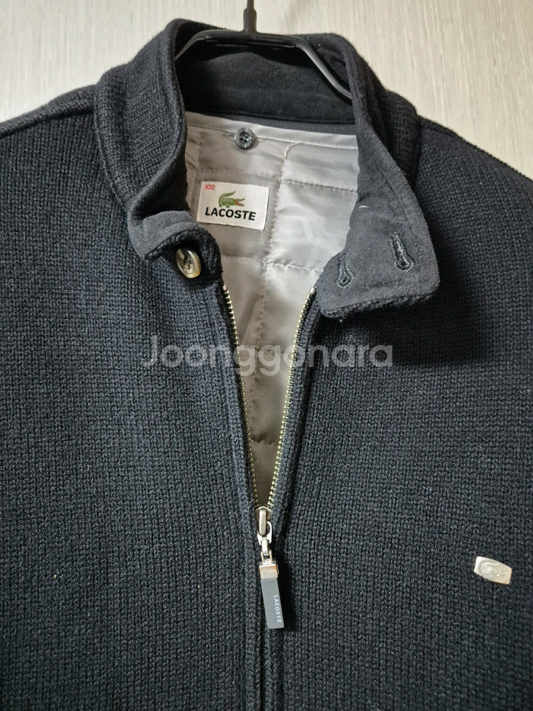 라코스테 누빔 니트 블루종 울니트 집업 점퍼 100--2