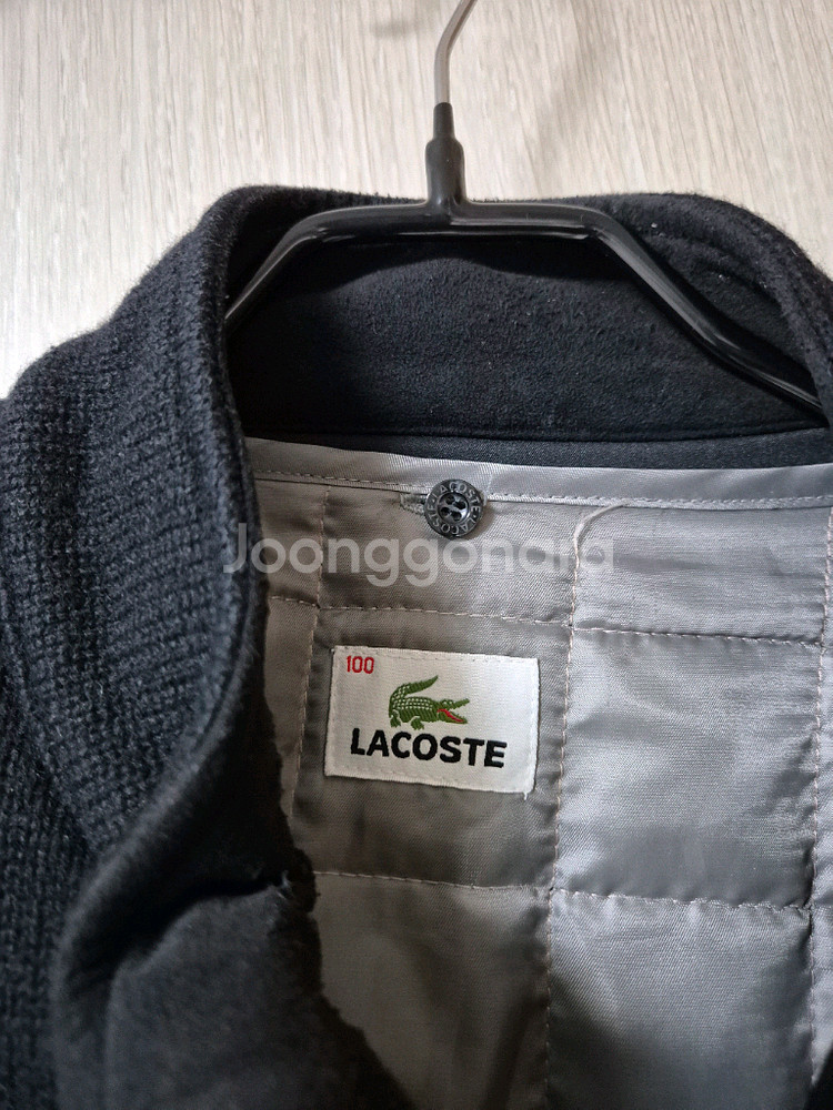 라코스테 누빔 니트 블루종 울니트 집업 점퍼 100--3