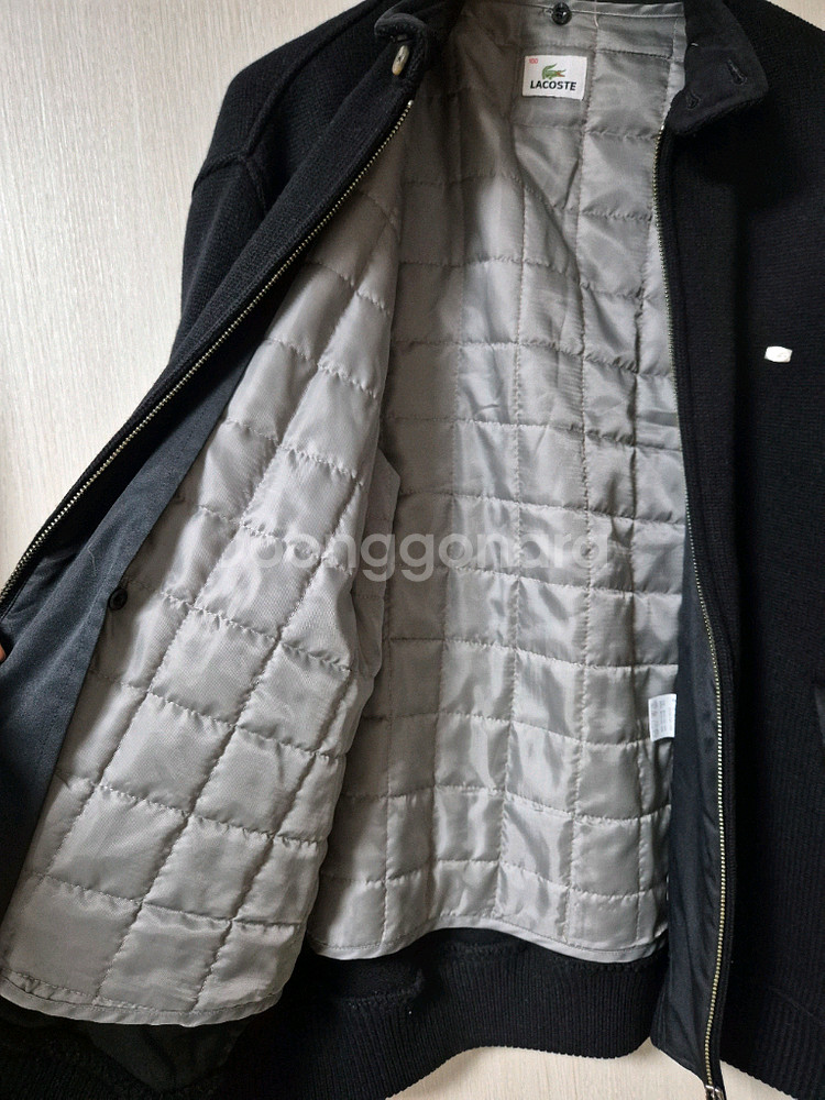 라코스테 누빔 니트 블루종 울니트 집업 점퍼 100--6