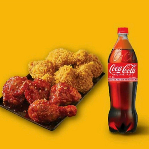 황올반+BBQ양념반+콜라1.25L