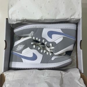 (새상품)나이키 조던1 미드 울프 그레이 280