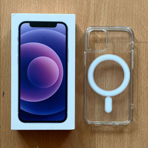 아이폰12 미니 퍼플 128G 풀박 + 맥세이프 케이스 팝니다.