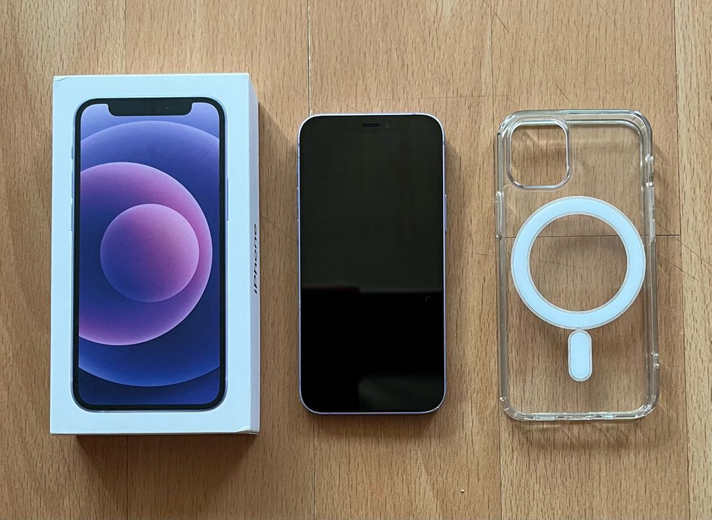 아이폰12 미니 퍼플 128G 풀박 + 맥세이프 케이스 팝니다.--1