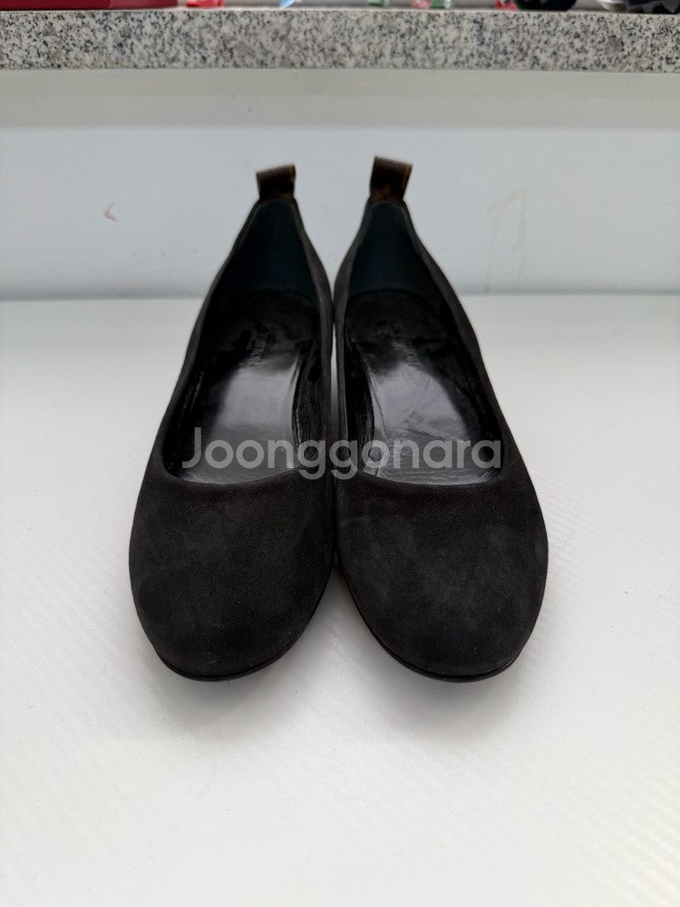 정품) 루이비통 블랙 스웨이드 플랫 슈즈 구두 39.5--0