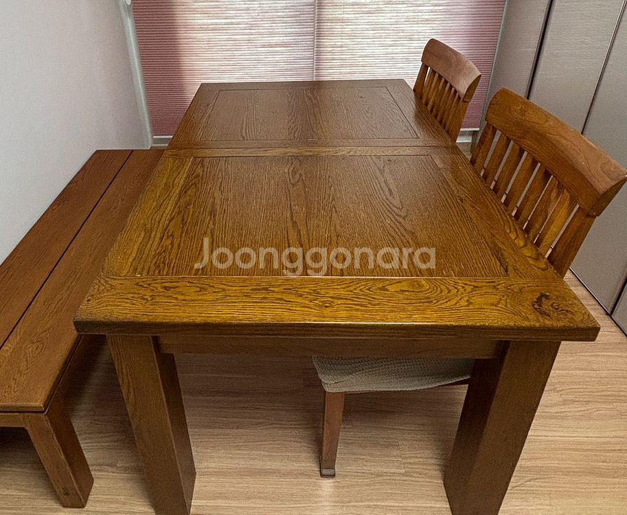 원목 확장식 식탁 4-6인용과 벤치--0