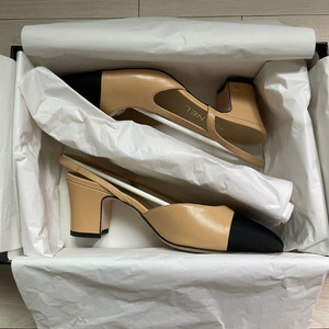 샤넬 슬링백 베이지/블랙