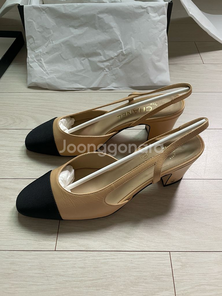 샤넬 슬링백 베이지/블랙--1