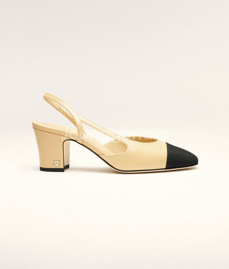 샤넬 슬링백 베이지/블랙--4