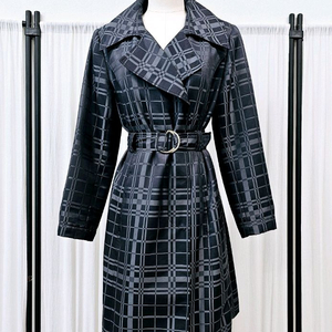 모시모 트렌치코트 여성 체크 트렌치코트