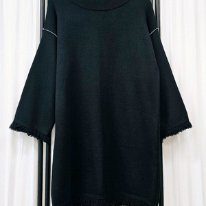 부루앤쥬디 니트원피스 프린지 블랙원피스