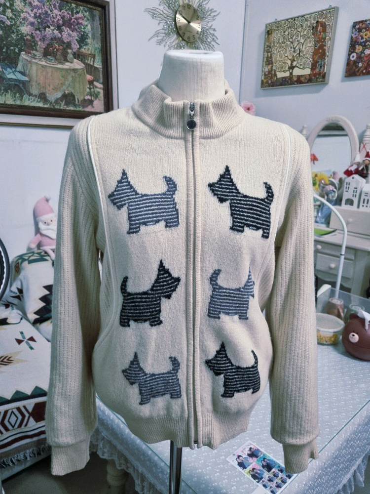 스코티시 니트 집업 가디건--0