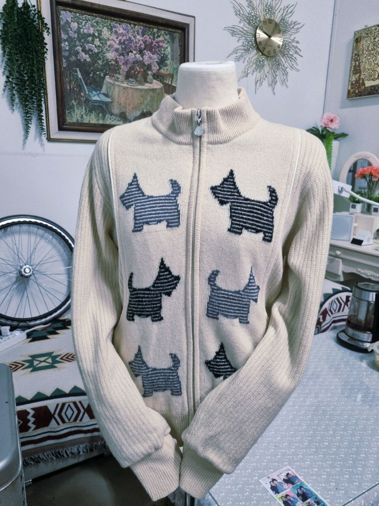 스코티시 니트 집업 가디건--1