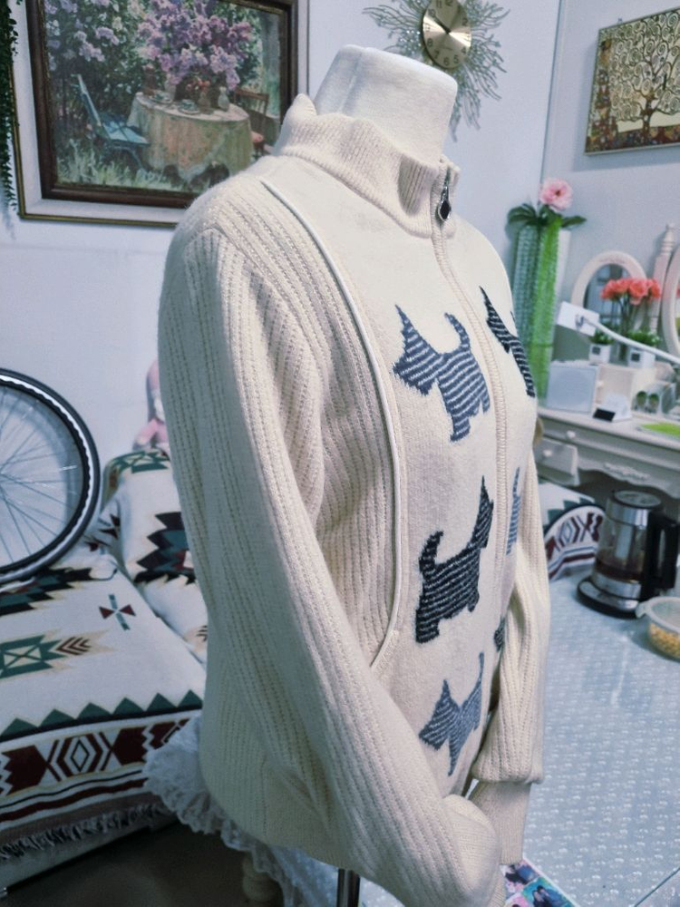 스코티시 니트 집업 가디건--3