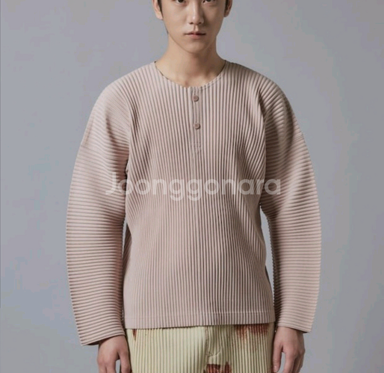 옴므플리세 먼슬리 2월 헨리넥 긴팔셔츠--0