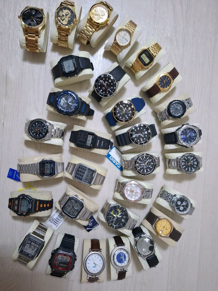 카시오시계와기타시계30개낚시대,릴,릴뭉치--1