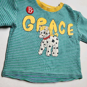 베베드피노 강아지 프린트 긴팔티 100