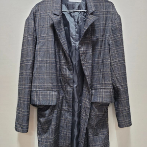 중고/여자 체크 롱자켓 프리사이즈