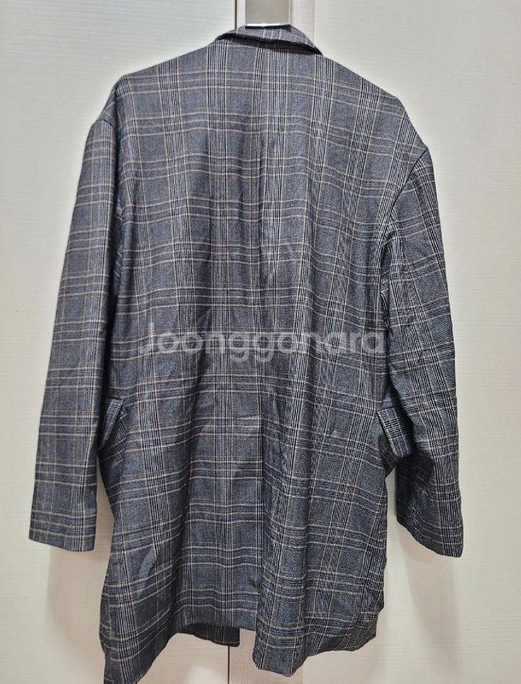 중고/여자 체크 롱자켓 프리사이즈--2