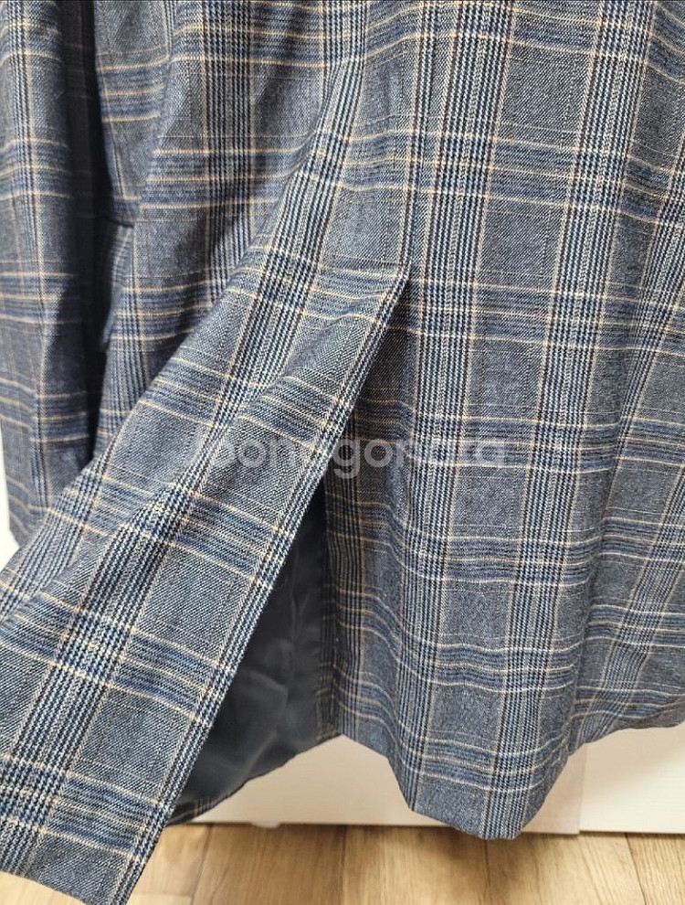 중고/여자 체크 롱자켓 프리사이즈--3