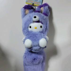 헬로 키티 홋카이도 북해도 한정 라벤더 여우 키티 인형 키체인 고전 꼬리펑 키티 레어 이미지