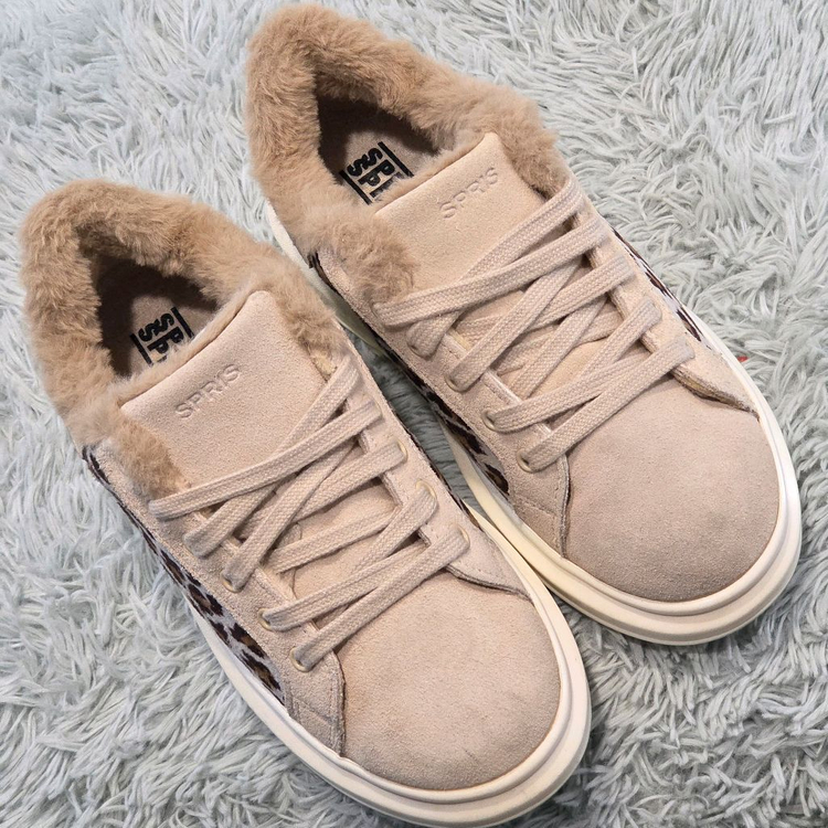 7q-13:스프리스 레오파드 퍼 스니커즈 베이지 (225cm)-거의새거 이미지