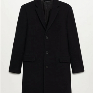 망고 맨 울 블렌드 코트 블랙 M 새상품