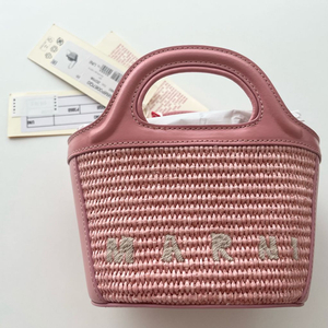 마르니 MARNI bmmp0067q0 pink 라피아 트로피칼리아 썸머 마이크로 레더 토트백 핑크