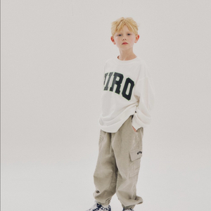 히로 캠퍼스베이직티셔츠+코듀로이 조거팬츠 베이지140 일괄