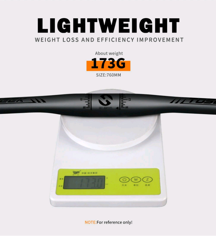 TOSEEK 풀카본 초경량 자전거 라이저 핸들바 62cm--4