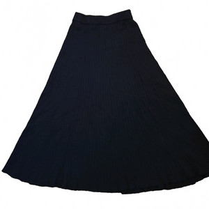 블랙 골지 니트 롱 스커트