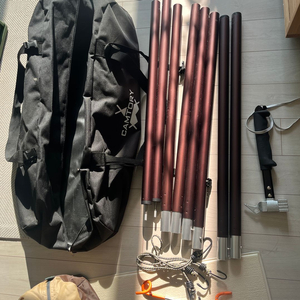 캠토리 캠핑 타프 폴대, 캠토리 가방, 그린비 헥사타프 이미지