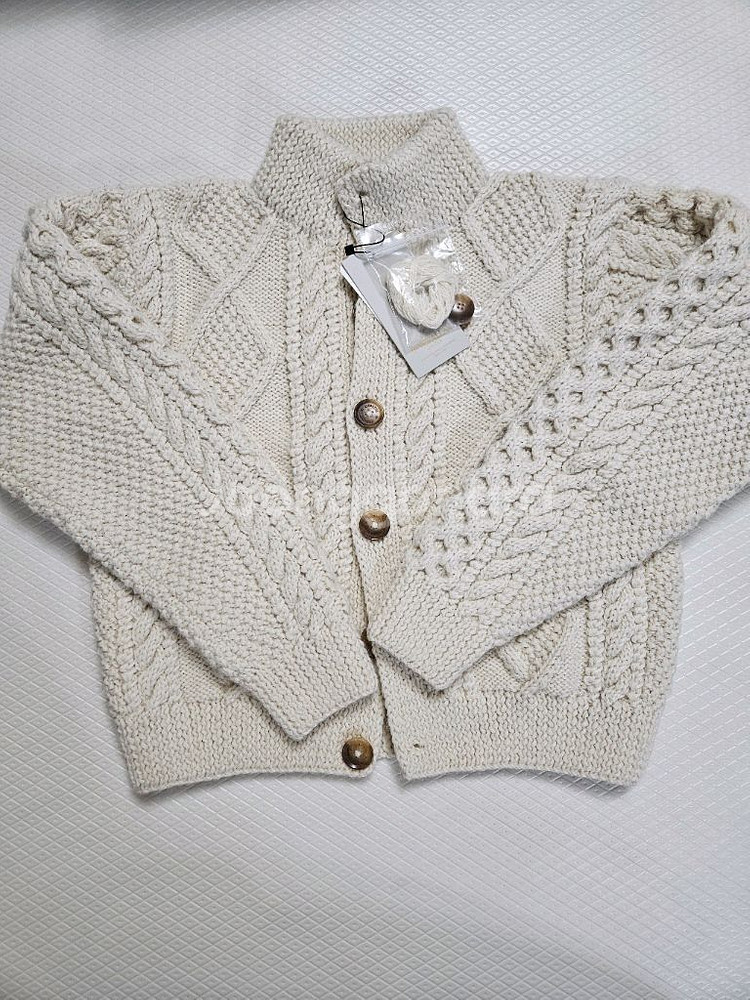 얼바닉30 도네갈 케이블 가디건 내추럴 새상품--6