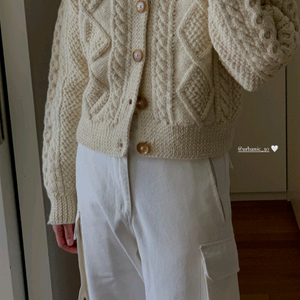 얼바닉30 도네갈 케이블 가디건 내추럴 새상품