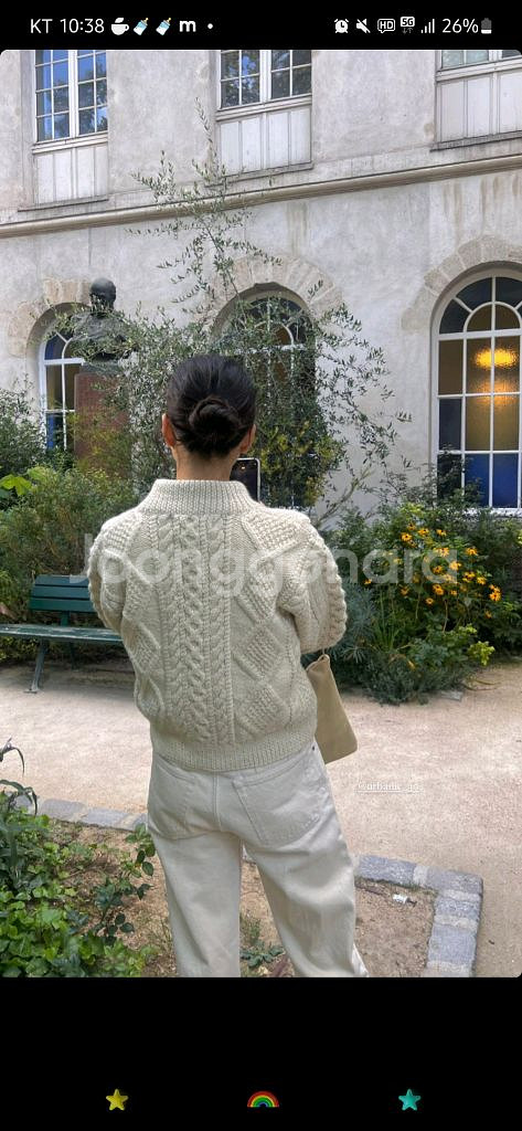 얼바닉30 도네갈 케이블 가디건 내추럴 새상품--2