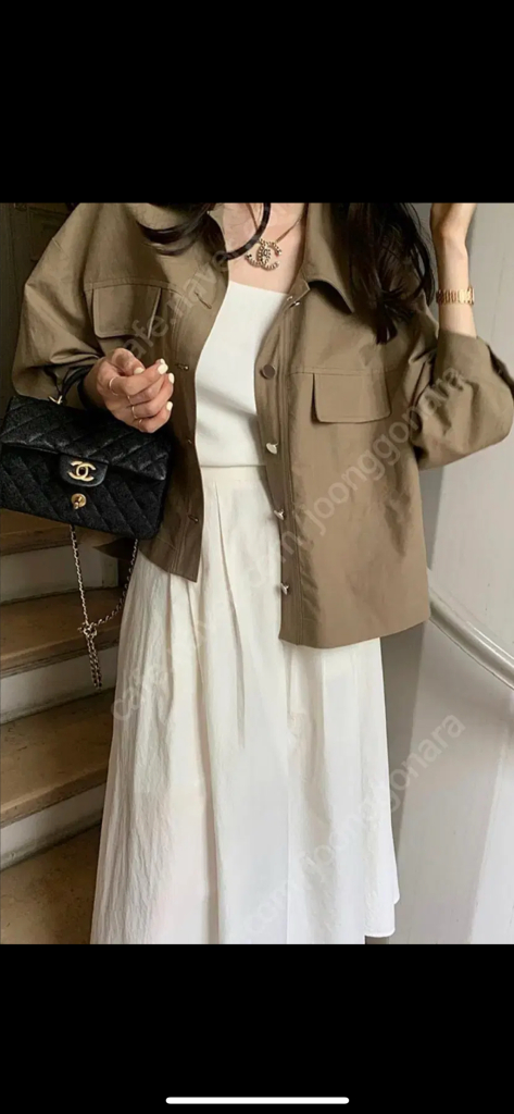 데일리룩 르메르 자켓 카키 올드머니룩 하객룩 출근룩 야상 점퍼 타임마인랑방 이미지