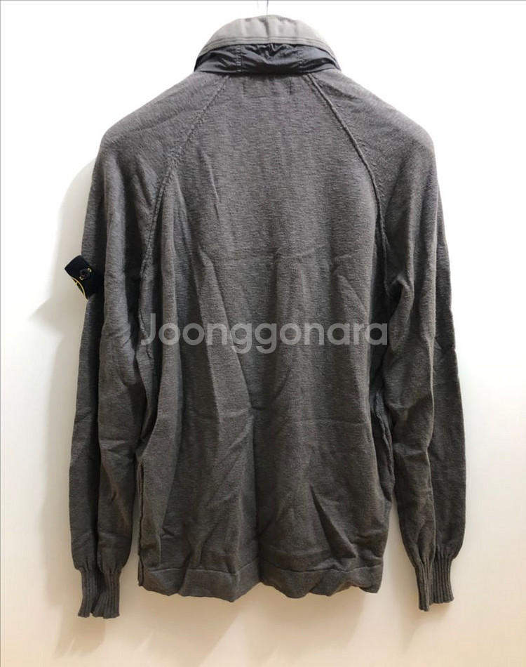 [M] 스톤아일랜드 니트 후드집업 자켓 그레이--1