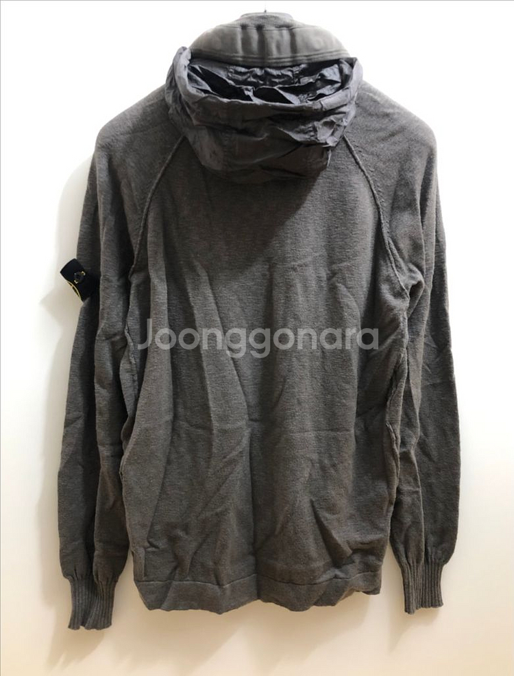 [M] 스톤아일랜드 니트 후드집업 자켓 그레이--2