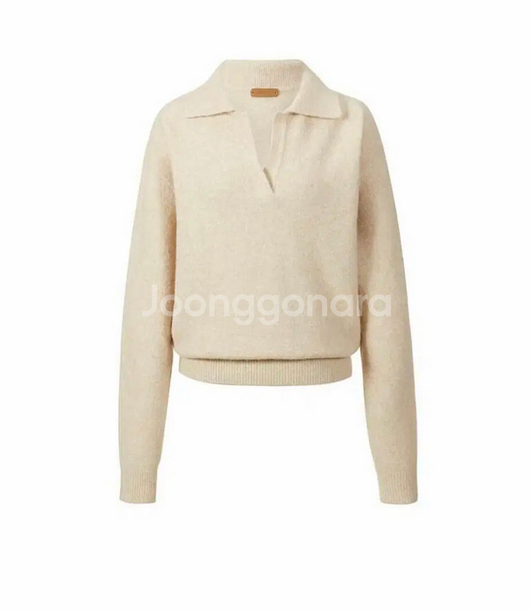 르917 니트카라 wool blend open collar pullover--2