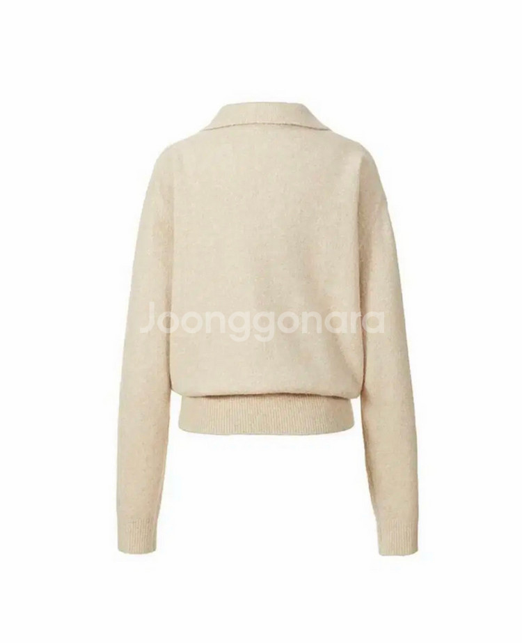 르917 니트카라 wool blend open collar pullover--3