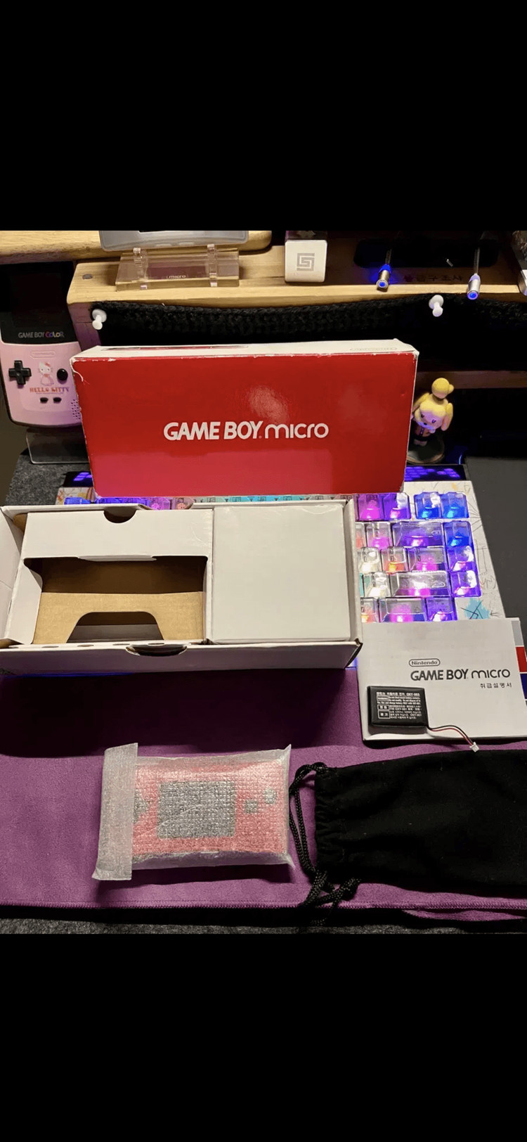 닌텐도 정품 게임보이 미크로 gbm gba gbc 대원정발 레드 한정판 이미지