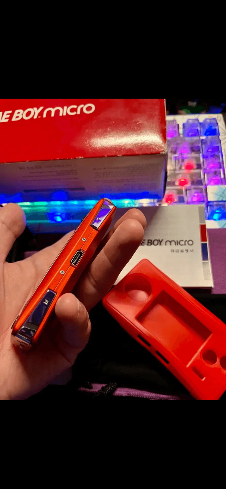 닌텐도 정품 게임보이 미크로 gbm gba gbc 대원정발 레드 한정판 이미지