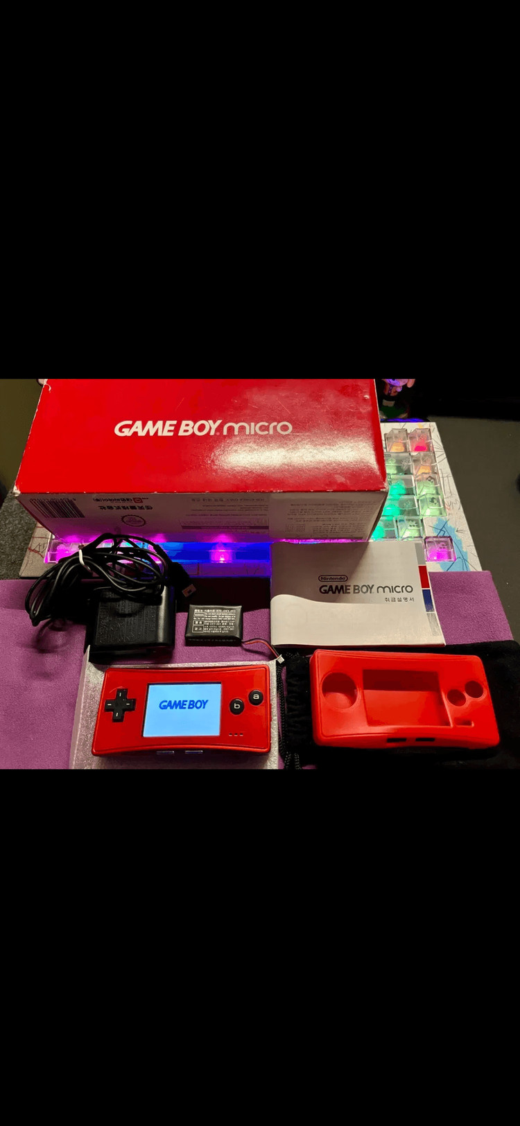 닌텐도 정품 게임보이 미크로 gbm gba gbc 대원정발 레드 한정판 이미지