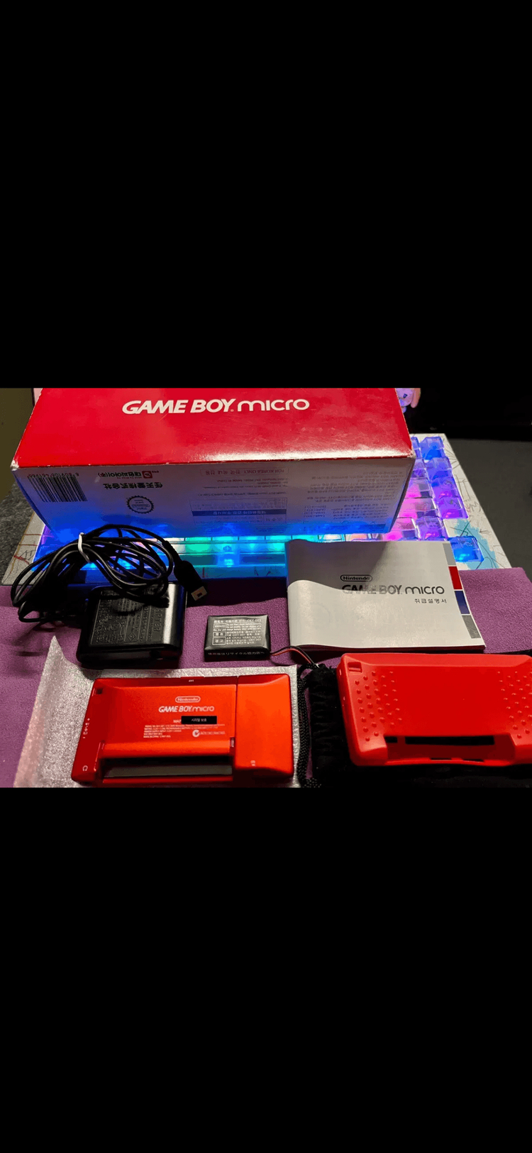 닌텐도 정품 게임보이 미크로 gbm gba gbc 대원정발 레드 한정판 이미지