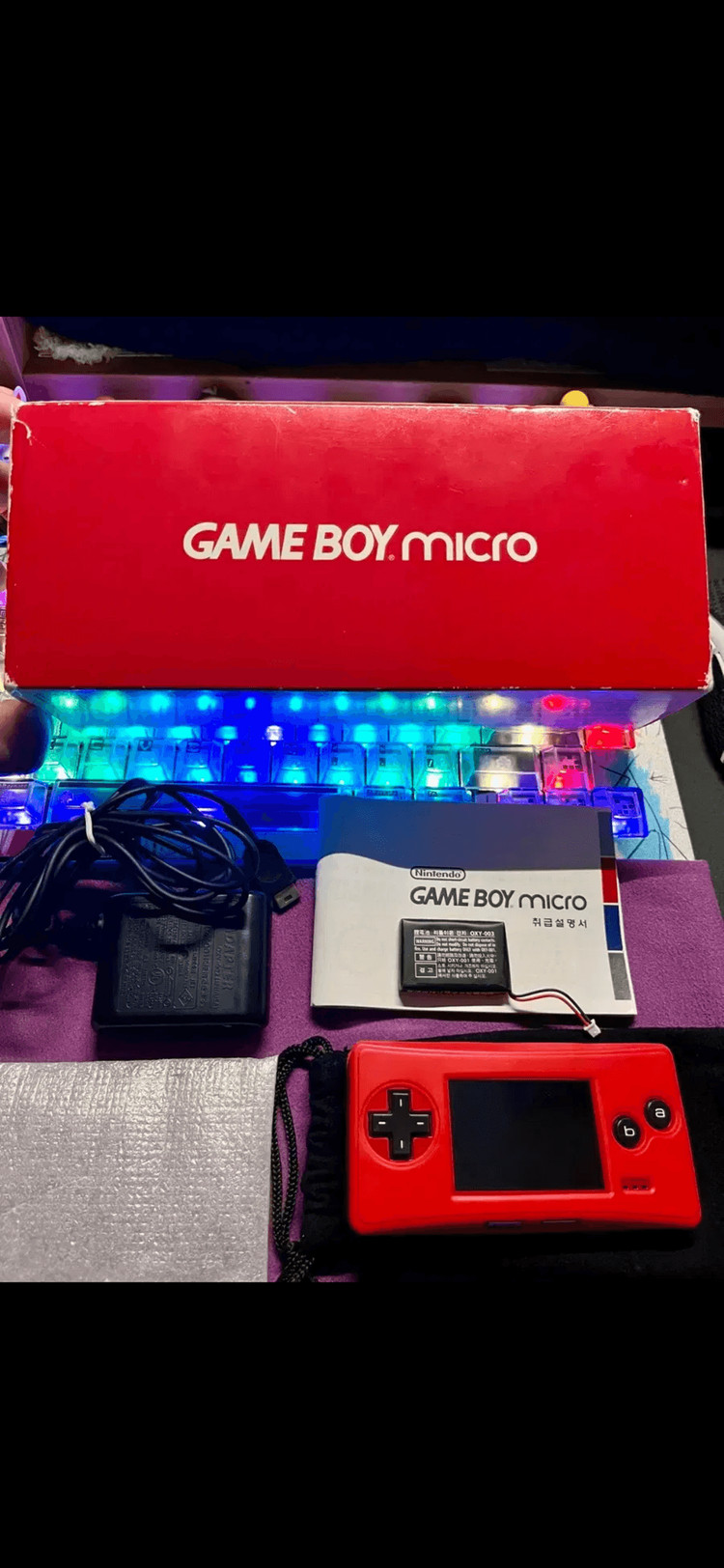 닌텐도 정품 게임보이 미크로 gbm gba gbc 대원정발 레드 한정판 이미지