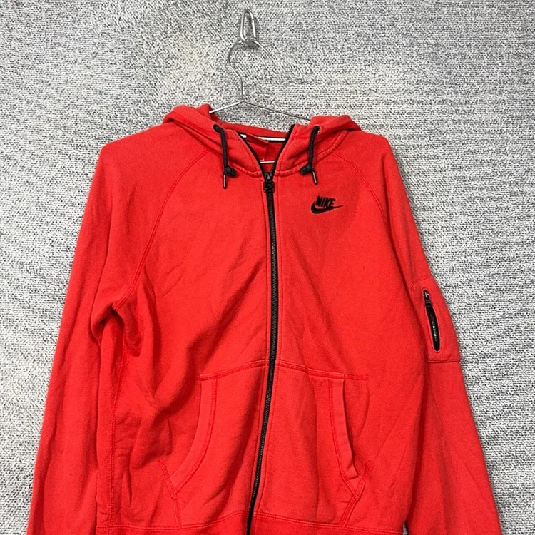 나이키 레드 로고 사이드 포켓 후드 집업 LG--2